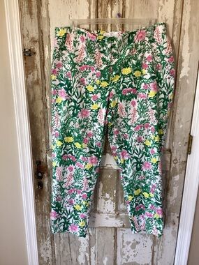 RSVP by Talbots Pants Womens Floral Print Ankle Side Zip - 20W